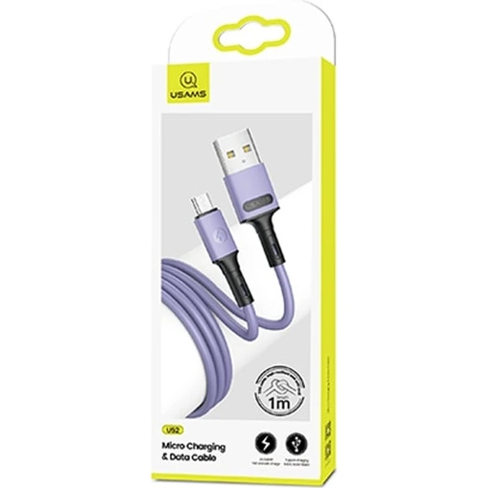 USAMS Cable U52 microUSB 2A Fast Charge 1m purple SJ435USB04 (US-SJ435)