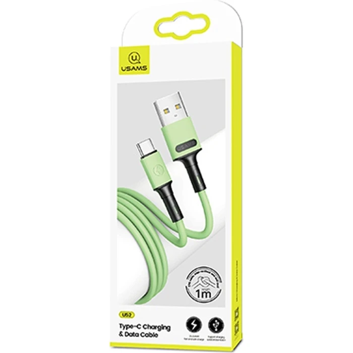USAMS Cable U52 USB-C 2A Fast Charge 1m green SJ436USB02 (US-SJ436)