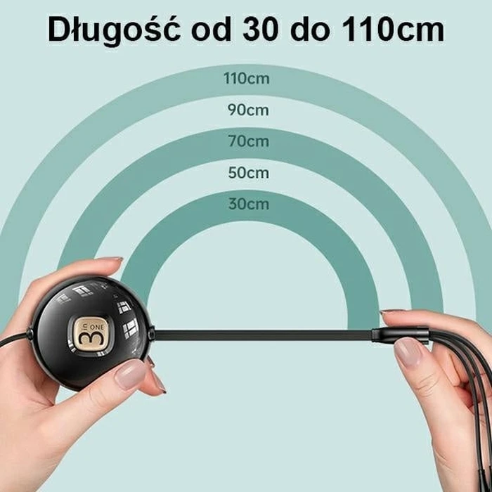 USAMS Cable U69 3in1 1m black (Lightning/microUSB/USB-C) SJ508USB01 (US-SJ508)