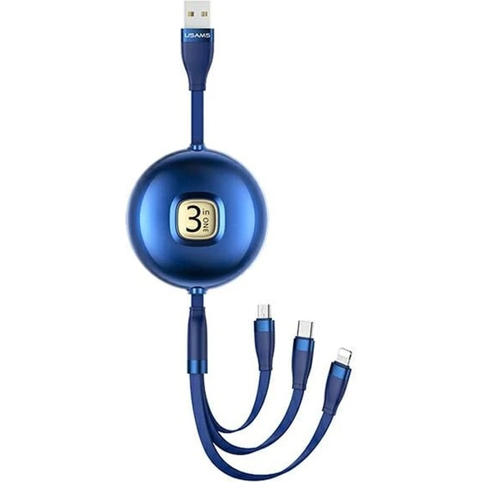 USAMS Cable U69 3in1 1m blue (Lightning/microUSB/USB-C) SJ508USB02 (US-SJ508)