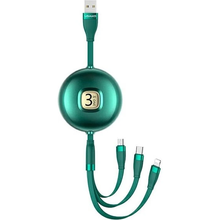 USAMS Cable U69 3in1 1m green (Lightning/microUSB/USB-C) SJ508USB03 (US-SJ508)