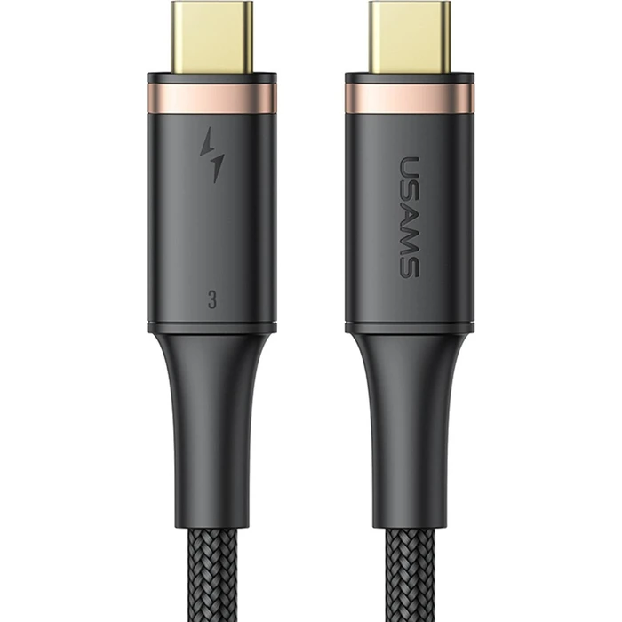 USAMS Cable U72 USB-C - USB-C 100W PD Thunderbolt 3 5A 0.8m black SJ553USB01 (US-SJ553)