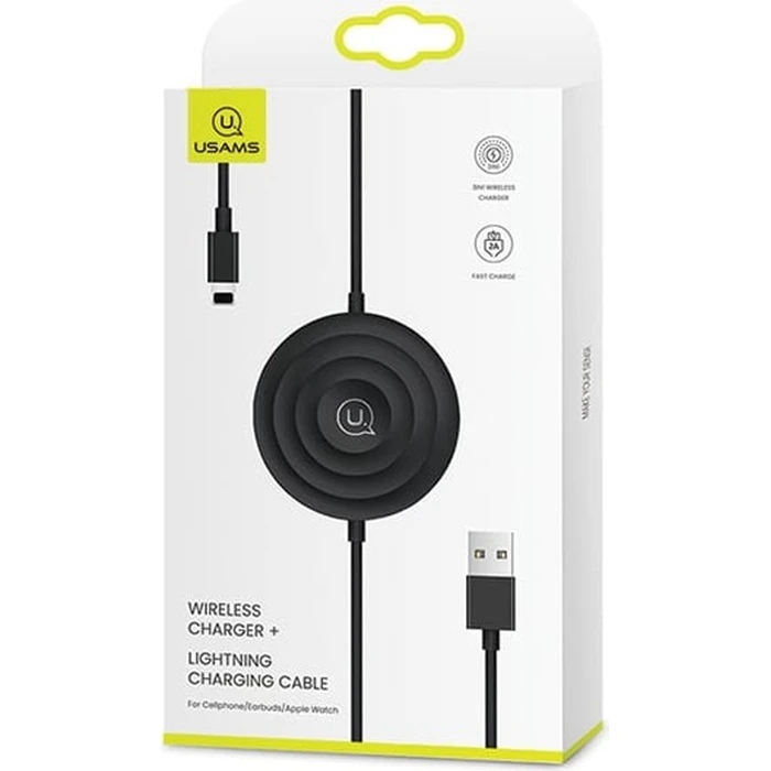 USAMS Wireless Charger US-CC096 10W with Lightning black cable CC96WH01