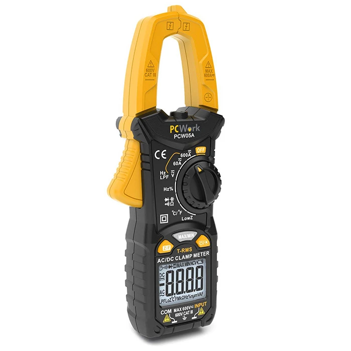 Ψηφιακή Αμπεροτσιμπίδα PCWork True RMS, Με Οθόνη LCD.