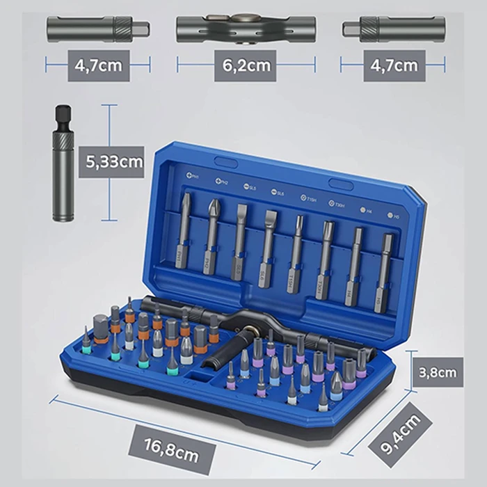 PCWork PCW08K - 42-in-1 Magnetic Precision Screwdriver Kit with Ratchet Handle
