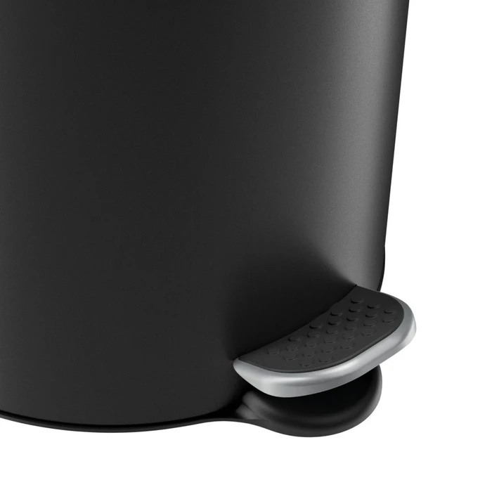 Hailo Selekta S black (round metal pedal bin, 5 L)