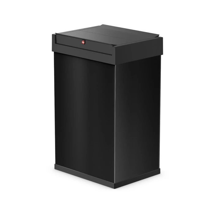 Hailo Big-Box Swing L μαύρο (35 L) – ελεύθερου τύπου ορθογώνιος κάδος απορριμμάτων με αυτόματη περιστρεφόμενη (swing) τάπα