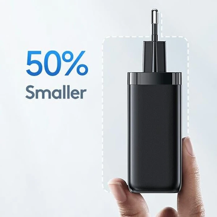 USAMS Wall Charger 1xUSB-C+1xUSB T47 65W PD Fast Charging Super Si white CC153TC02 (US-CC153)