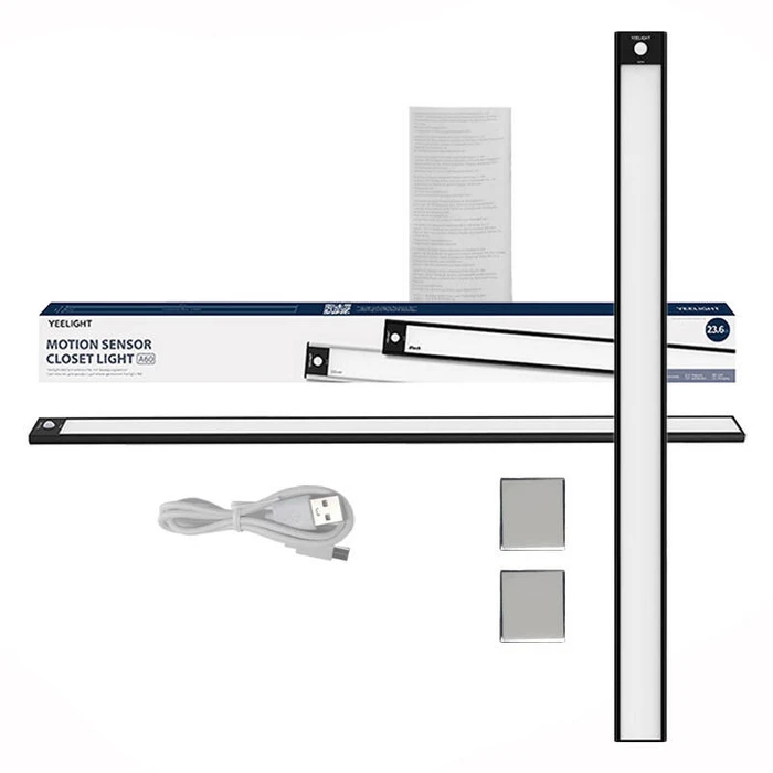 Yeelight Rechargeable Linear LED Closet Light (Battery Powered) with Motion Sensor, Black - YLBGD-0046