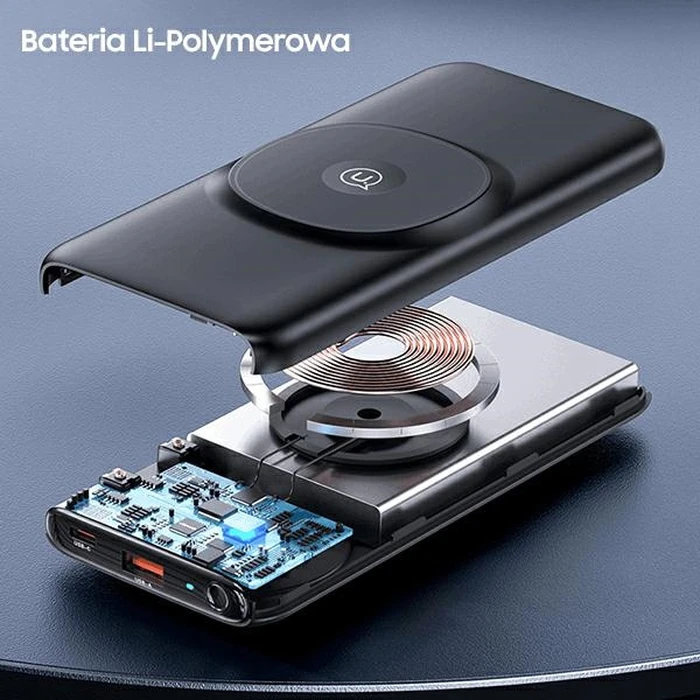 USAMS Powerbank PB62 10000mAh 20W QC3.0+PD Magnetic Wireless Fast Charge black 10KCD17101 (US-CD171)