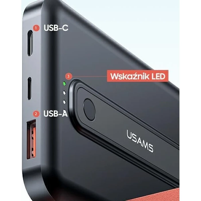 USAMS Powerbank PB64 10000mAh 20W QC3.0+PD Magnetic Wireless Fast Charge black 10KCD17301 (US-CD173)