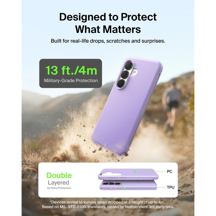 Belkin SheerForce Protect Series Case for Samsung Galaxy S26 - Lavender (MSB015HQLV / MSB015fqLV)