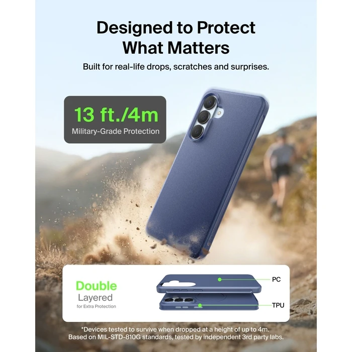 Belkin SheerForce Protect Case for Samsung Galaxy S26+ - Dark Blue (MSB016HQNY)