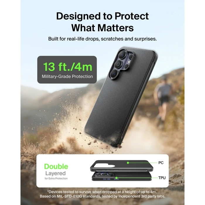 Belkin SheerForce Protect Series Case for Samsung Galaxy S26 Ultra - Black (MSB017HQBK)