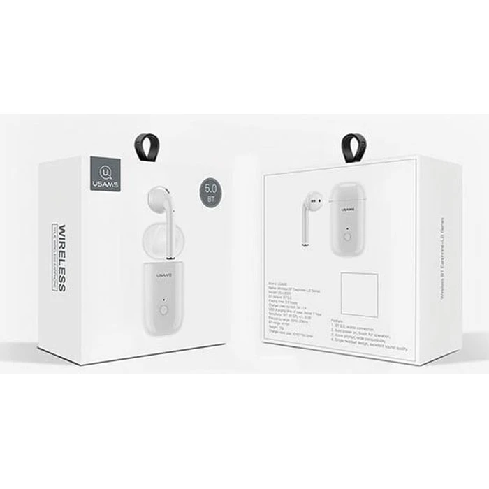 USAMS Earpod Bluetooth 5.0 LB Series white BHULB01 (US-LB001)