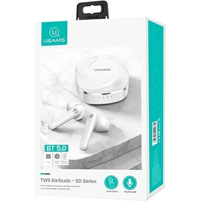 USAMS Earphones Bluetooth 5.0 TWS SD series white BHUSD01