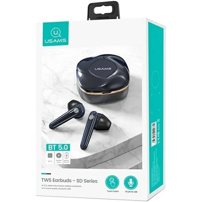 USAMS Earphones Bluetooth 5.0 TWS SD series gem blue BHUSD02
