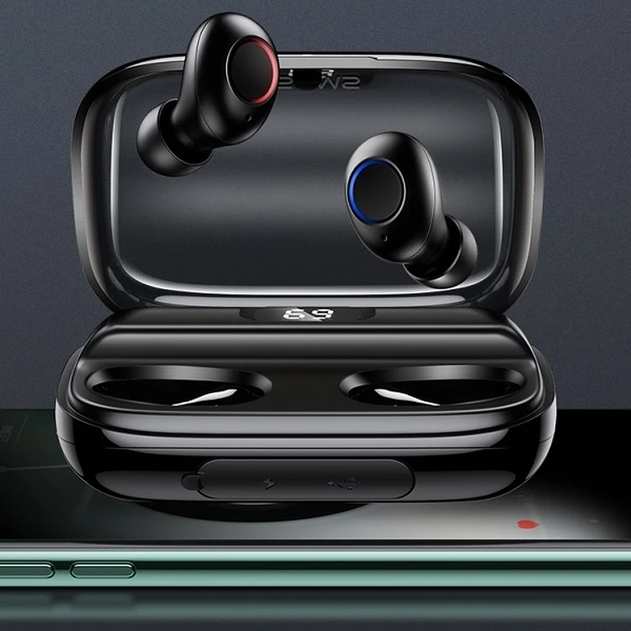 USAMS Earphones Bluetooth 5.0 TWS YJ series black BHUYJ01