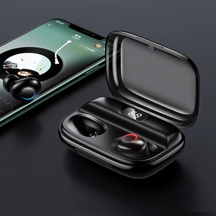 USAMS Earphones Bluetooth 5.0 TWS YJ series black BHUYJ01