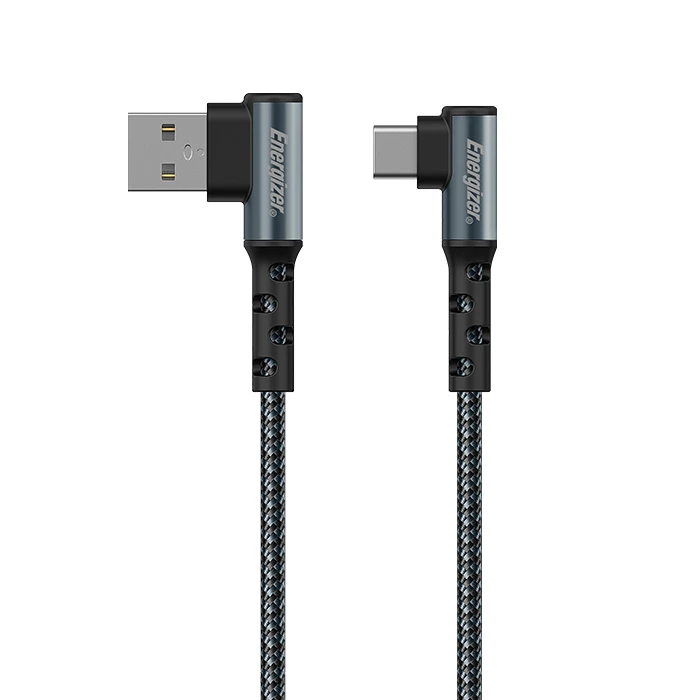 Καλώδιo USB Energizer Angle (90°) / Braided 2.0 USB-C Black 2m (C710CKBK)