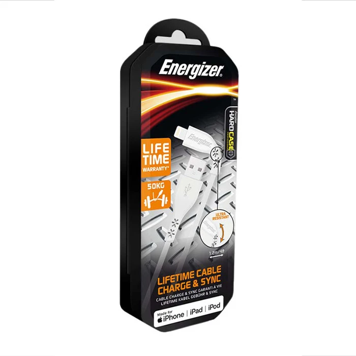 Καλώδιο Lightning Energizer Flat to Lightning White 1.2m (C41UBLIGWHT)