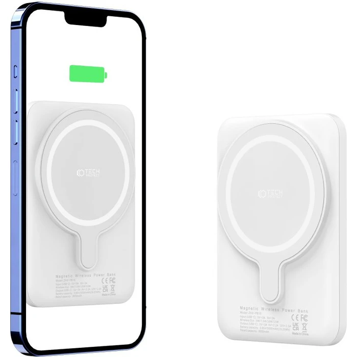 Tech-Protect PB10 LifeMag Powerbank MagSafe 5000mah White