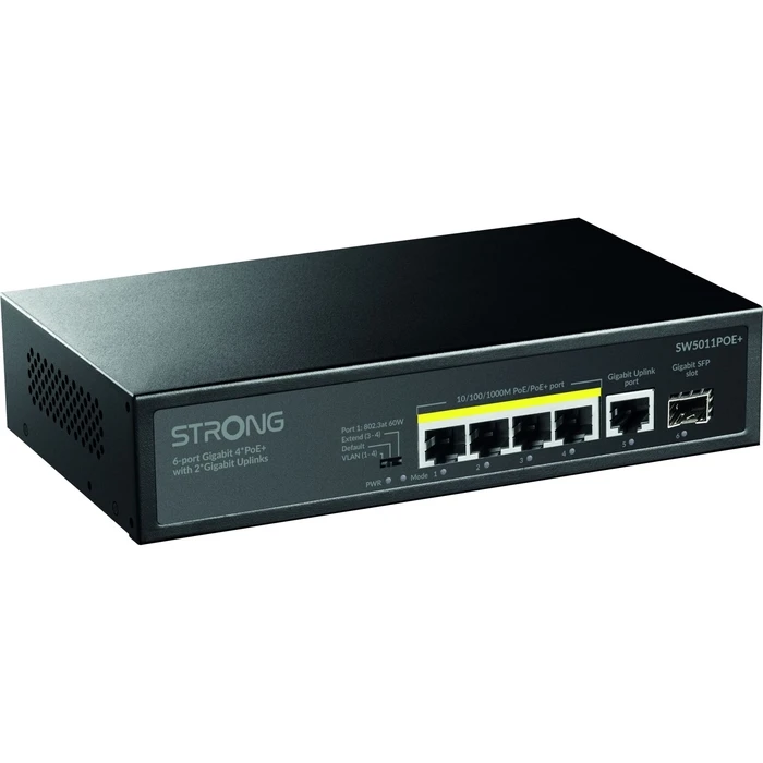 Strong SW5011POE+ Unmanaged L2 PoE+ Switch 5 Θύρες Gigabit με 1 SFP