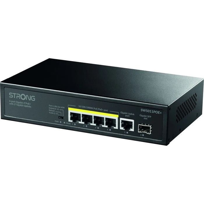 Strong SW5011POE+ Unmanaged L2 PoE+ Switch 5 Θύρες Gigabit με 1 SFP
