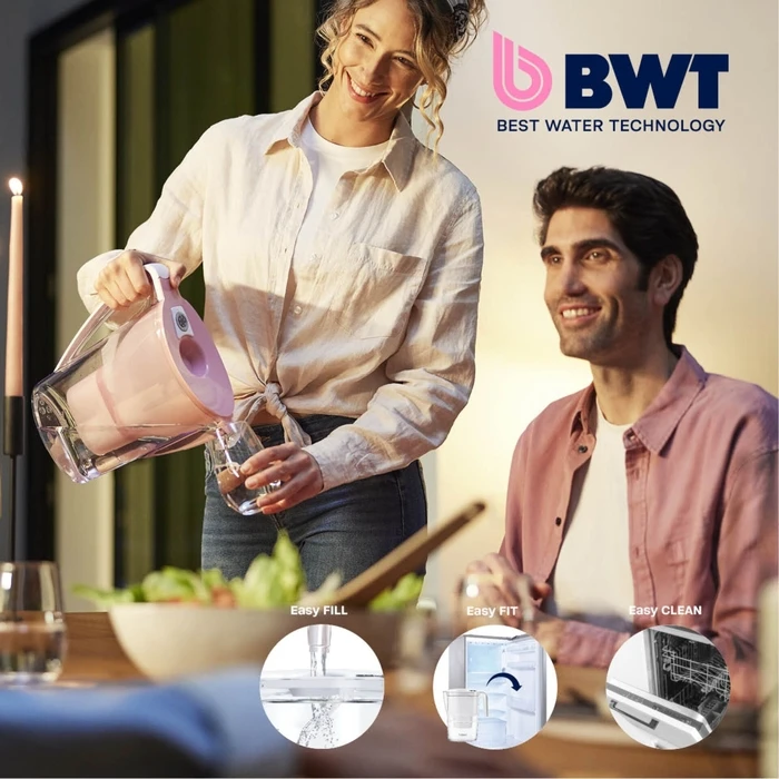BWT Aqualizer Home 2.7L Water Filter Jug Pink with Mg2+ Cartridge