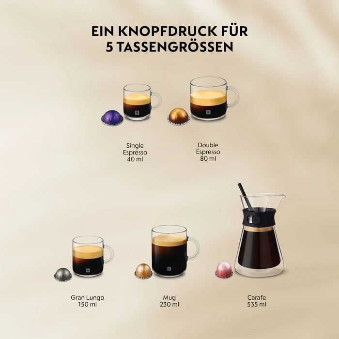 De'Longhi Vertuo Up Nespresso Capsule Coffee Machine 15 bar Pearl White