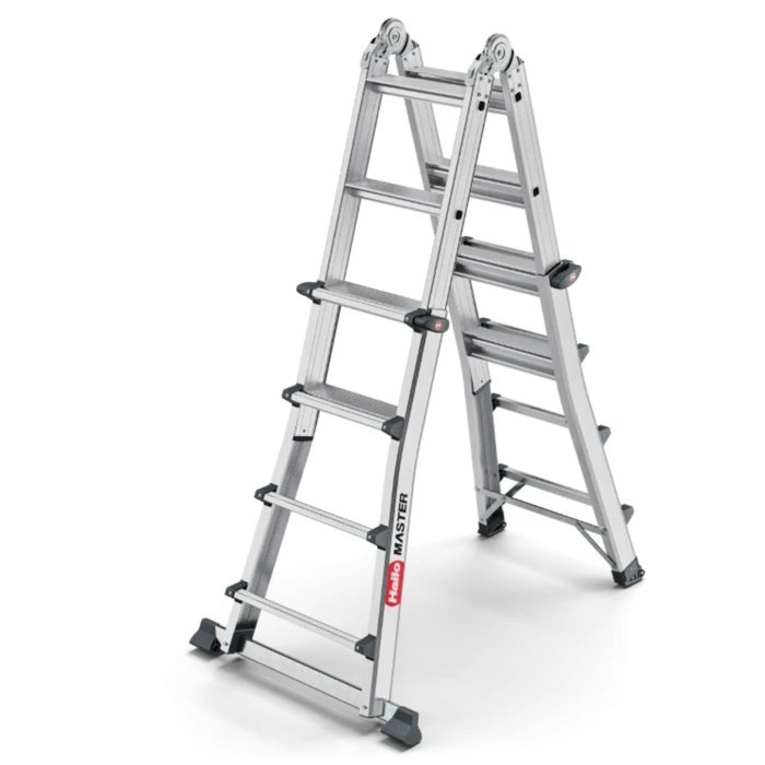 HAILO Master M100 4 x 4-step multi-purpose aluminium ladder
