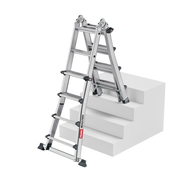 HAILO Master M100 4 x 4-step multi-purpose aluminium ladder