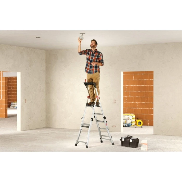 Hailo Master TL100 3-5 Step Aluminum Step Ladder