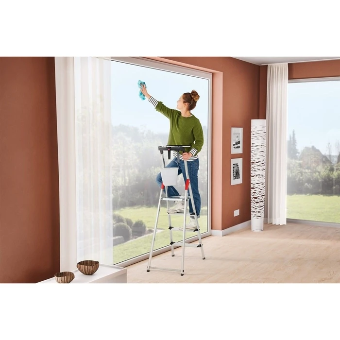 Hailo L80 ComfortLine 4-Step Aluminum Stepladder (3+1) 260 cm