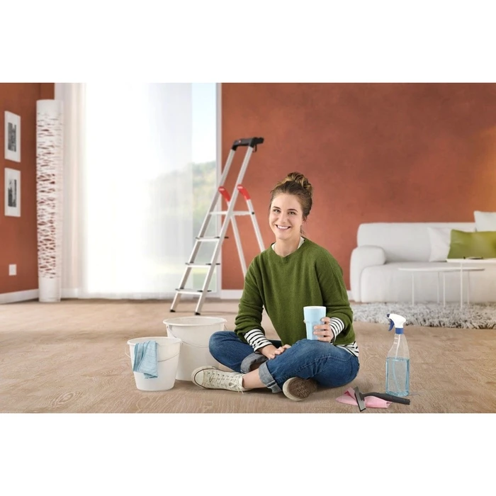 Hailo L80 ComfortLine 4-Step Aluminum Stepladder (3+1) 260 cm