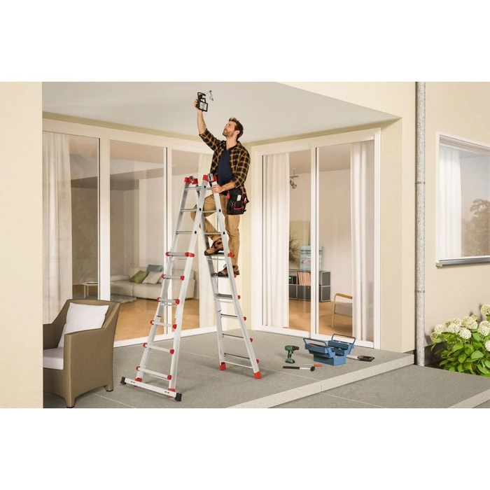 Hailo M80 Aluminum Ladder 4x6 Rungs (7524157)