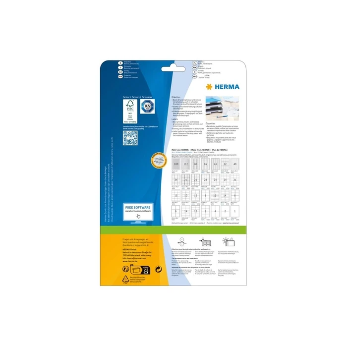 HERMA Address Labels Premium A4 white 99.1 x 93.1 mm 150 pcs
