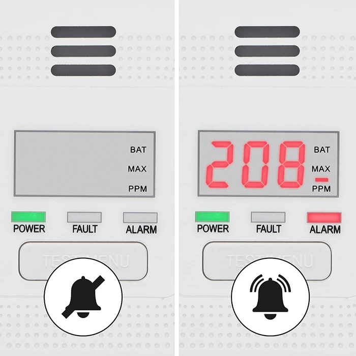 Alecto COA4010 Carbon Monoxide Alarm – 10-year battery & sensor, display, 85 dB