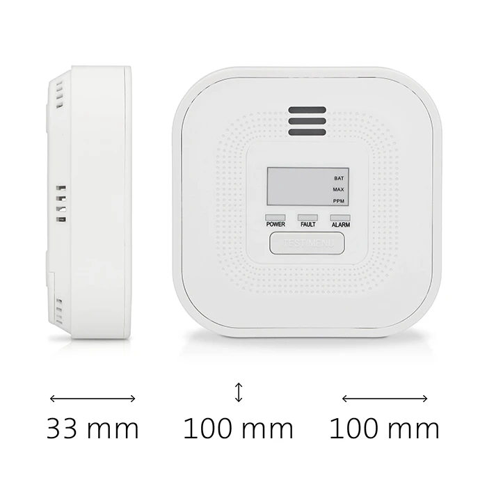 Alecto COA4010 Carbon Monoxide Alarm – 10-year battery & sensor, display, 85 dB