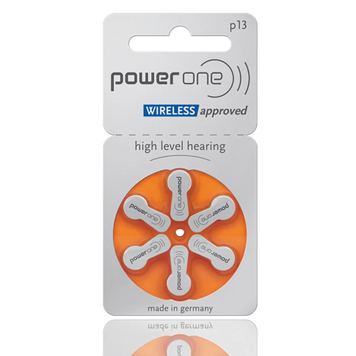 Μπαταρίες Ακουστικών Βαρηκοΐας Power One P13, Mercury Free, 1.45V, 6τμχ