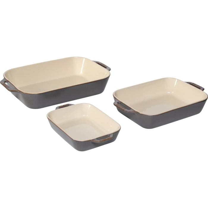 Staub Rectangular Ceramic Ovenware / Baking Dish Set - 3 pcs