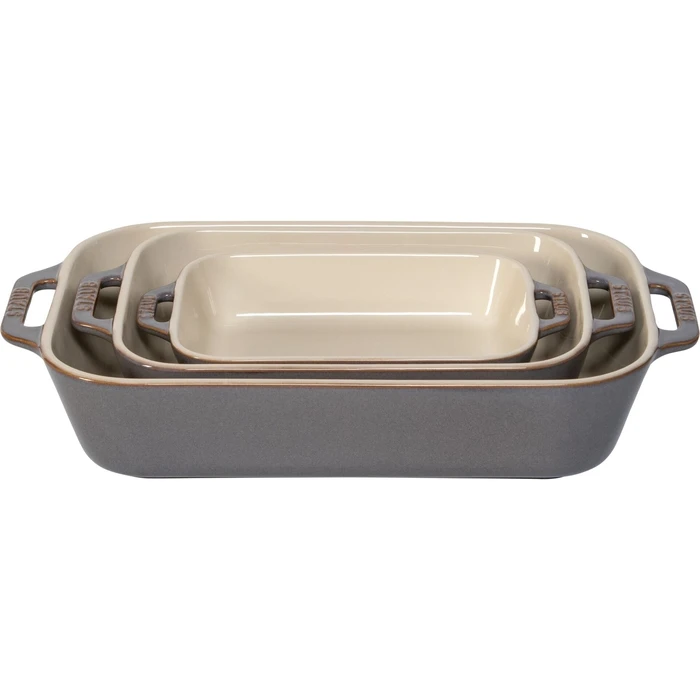 Staub Rectangular Ceramic Ovenware / Baking Dish Set - 3 pcs