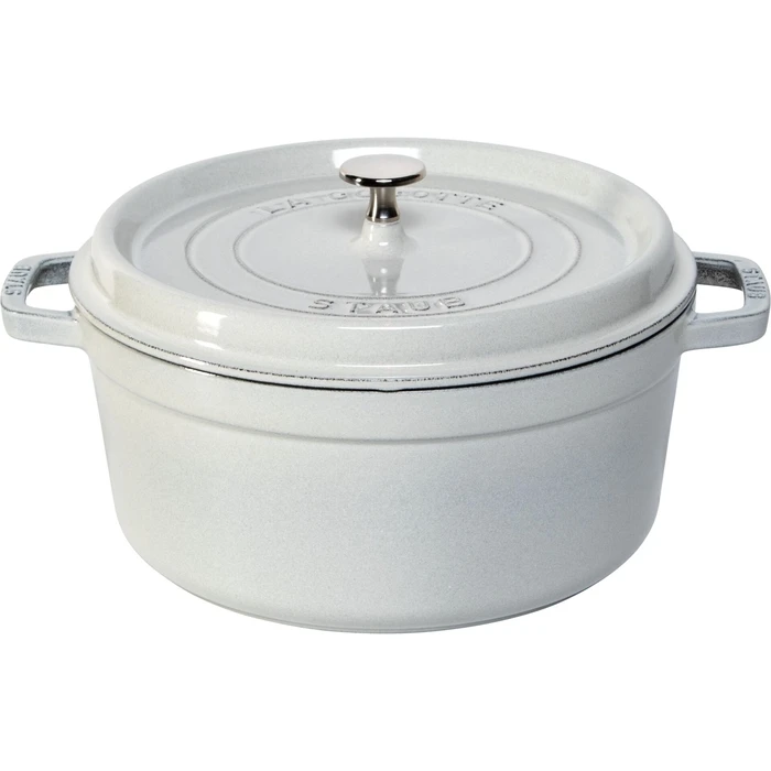 Staub Cast Iron Deep Casserole / Cocotte 24 cm 5.2 L White (40501-413-0)