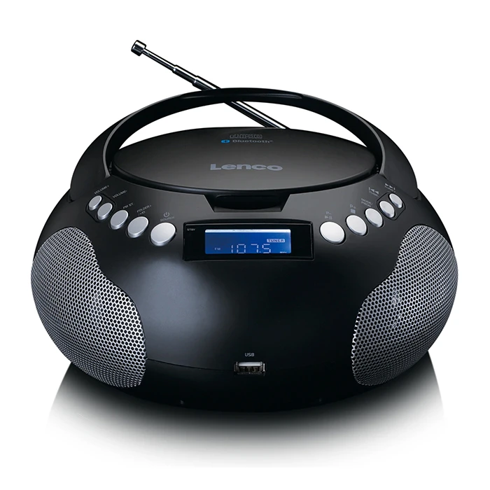 Φορητό Ραδιόφωνο Lenco Scd-331bk Με Cd / Usb / Mp3 / Aux / Bluetooth Και Οθόνη Lcd
