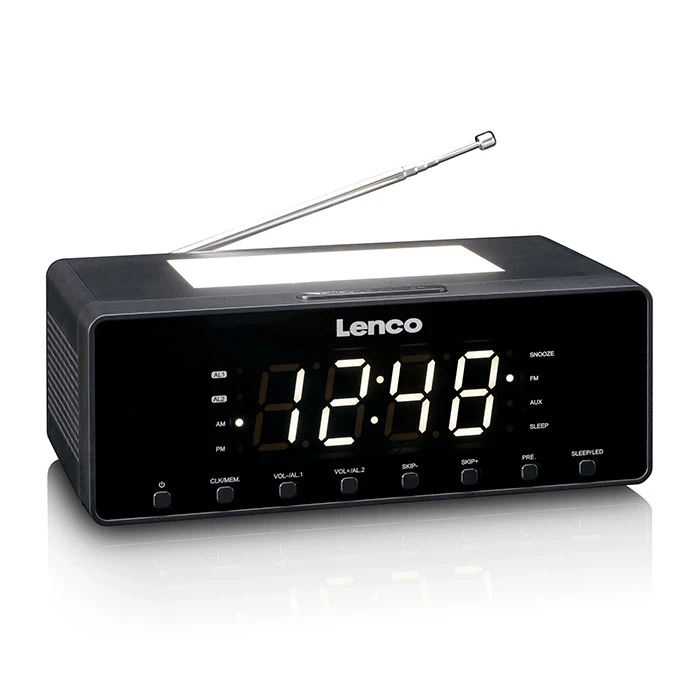 Ψηφιακό Ρολόι / Ξυπνητήρι Lenco Cr-540bk Με Ραδιόφωνο Θύρα Φόρτισης Usb Και Νυχτερινό Φωτισμό
