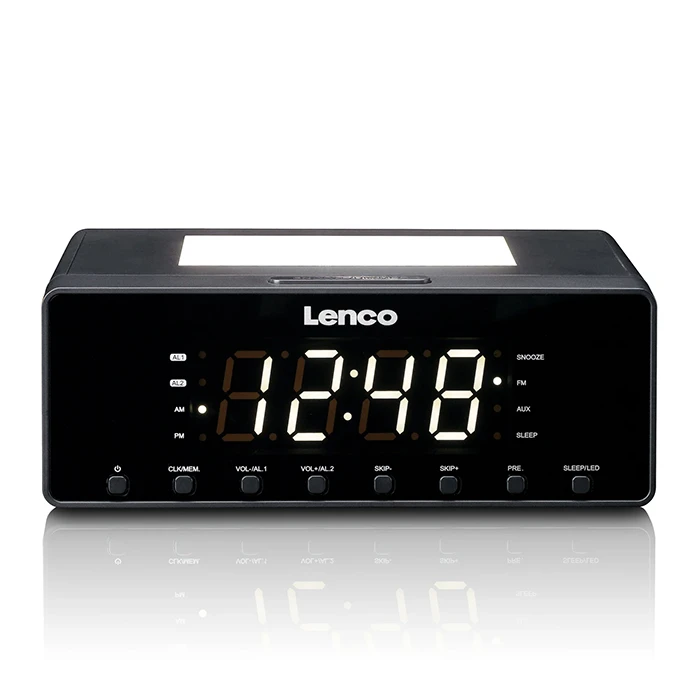 Ψηφιακό Ρολόι / Ξυπνητήρι Lenco Cr-540bk Με Ραδιόφωνο Θύρα Φόρτισης Usb Και Νυχτερινό Φωτισμό