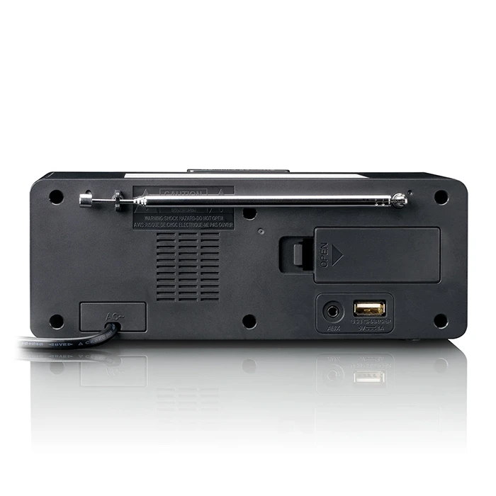 Ψηφιακό Ρολόι / Ξυπνητήρι Lenco Cr-540bk Με Ραδιόφωνο Θύρα Φόρτισης Usb Και Νυχτερινό Φωτισμό