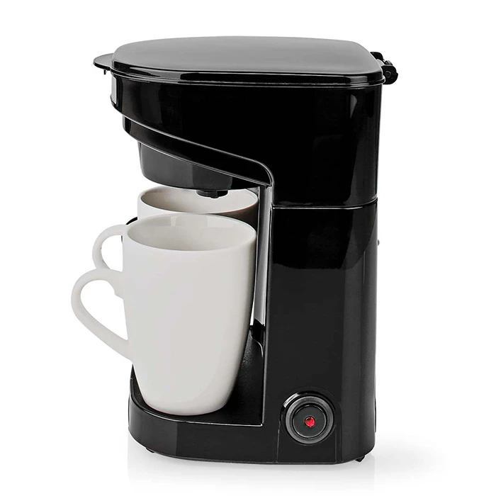 Butler Coffee Maker 0.25L 450W — 2 Porcelain Cups, Reusable Filter, Auto Shut-off (Black)