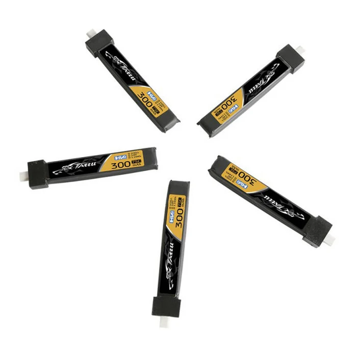 Tattu UAV Classic Li-Po Battery 3.8V 300mAh 75C 1S with BT2.0 (5 pcs)