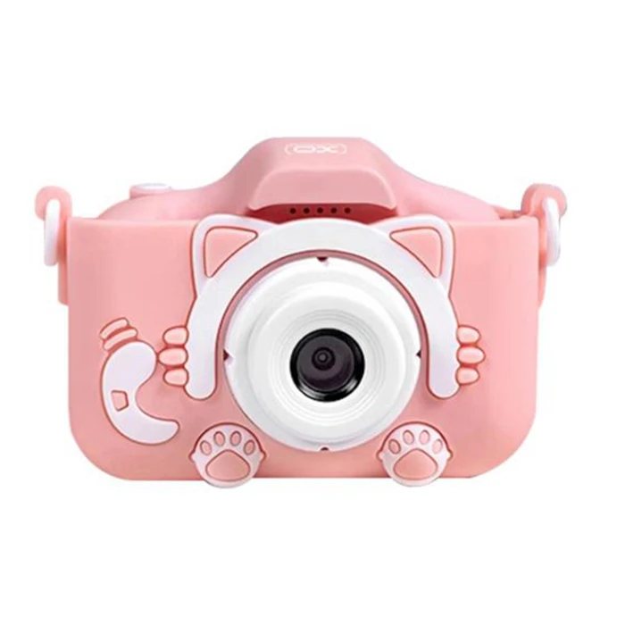 Παιδική Φωτογραφική Μηχανή XO dual lens με προστατευτικό κάλυμμα, Ροζ